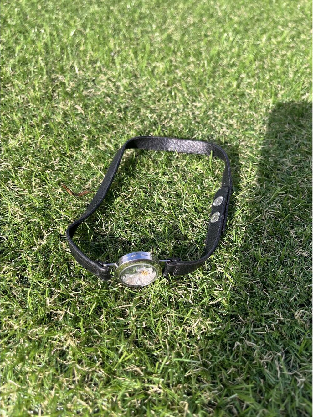 Vintage Black faux Leather Strap choker trinket locket compartment Family